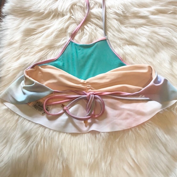 WILDFOX Swim Pastel Tie Dye Halter Bikini Top - Picture 9 of 12